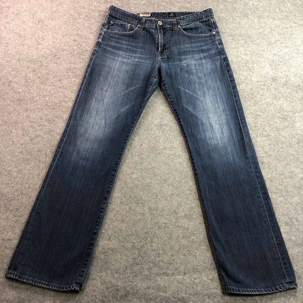 AG Adriano Goldschmied Mens The Protege Jeans 34x32 Blue Straight Leg Dark Wash